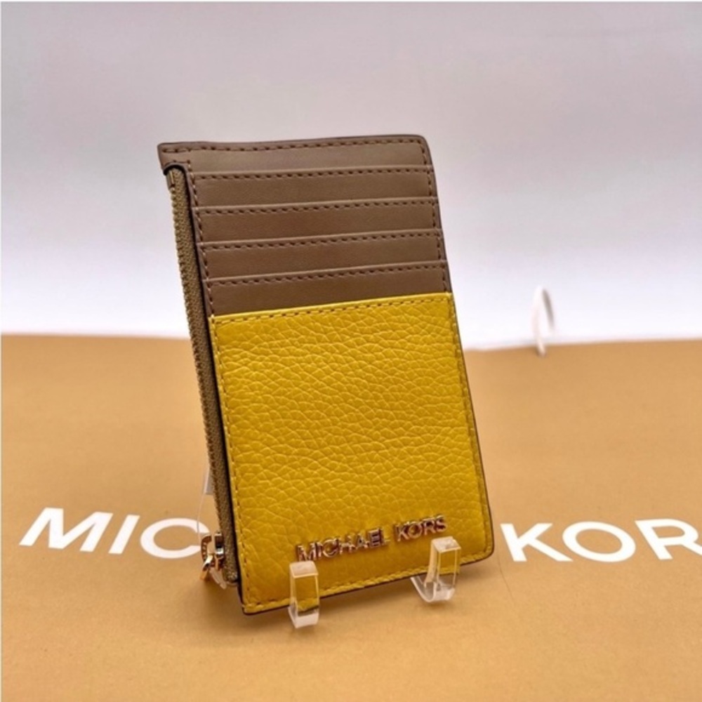 Michael Kors Tan and Yellow Card Holder